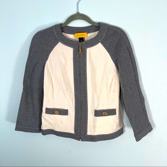 St John Colorblock Full Zip Blazer